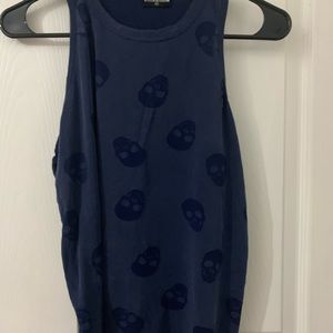 Navy blue skull tank top